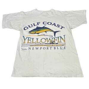 Yellow Fin Tuna Tropical Fish Gulf Coast Vintage M Graphic Tee T-Shirt 1992 90's